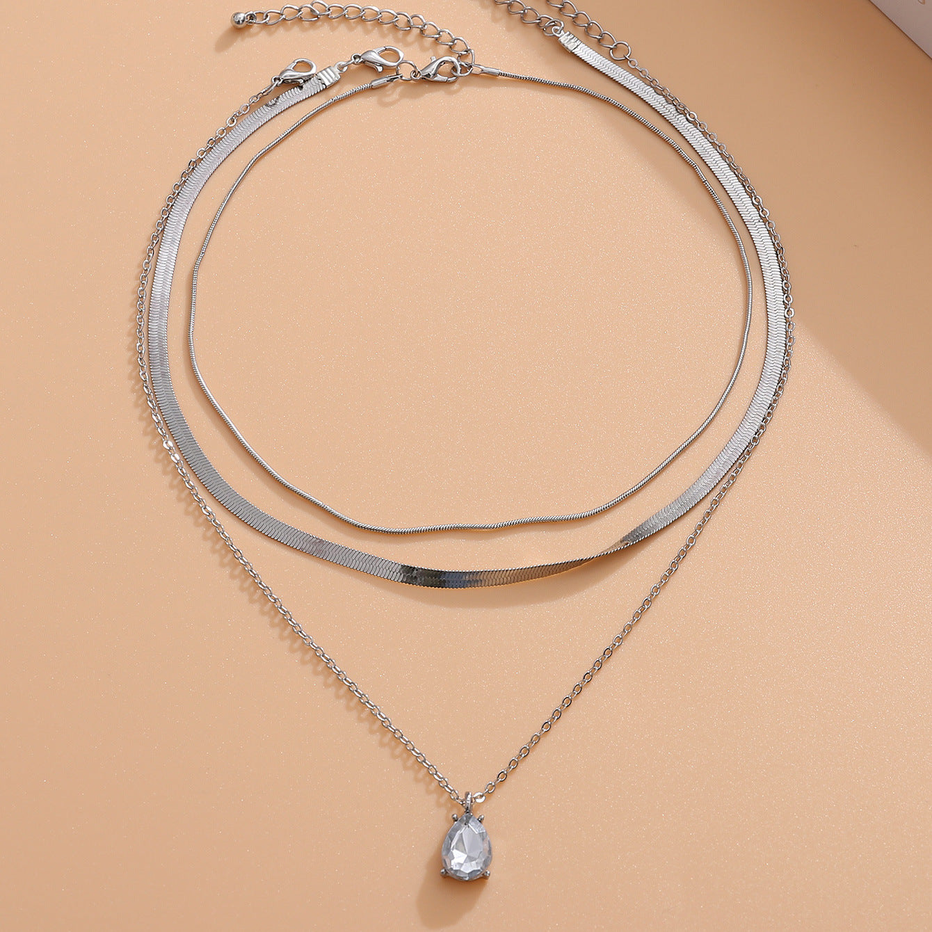 Sweet Cool Simple Metal Niche Water Drop Necklace